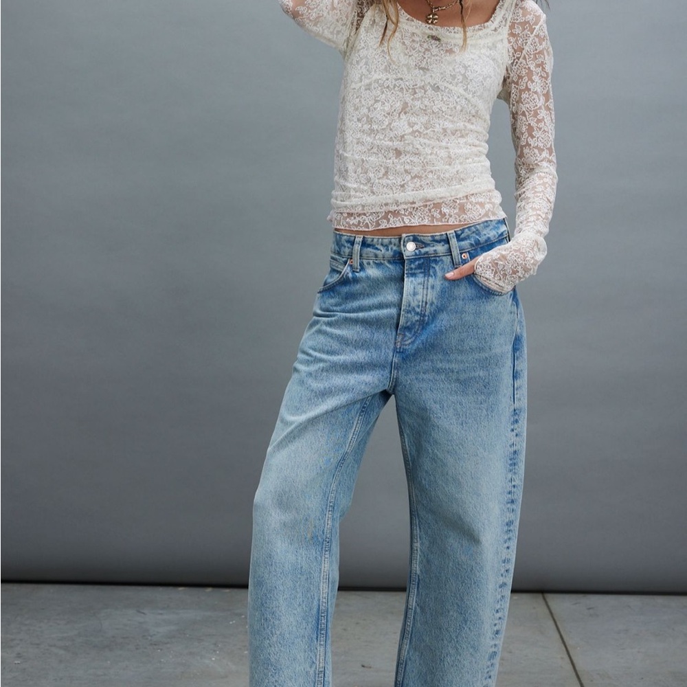 Free People deep trance dropped boyfriend jeans